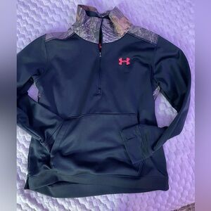 Under Armour Black and Pink Fleece Pullover